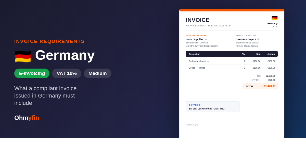 Invoice Requirements for Germany (Cross-Border)